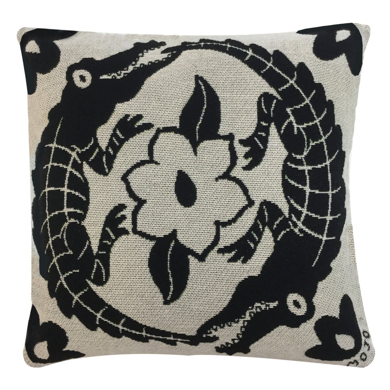 Alligators and Magnolia Pillow Cover