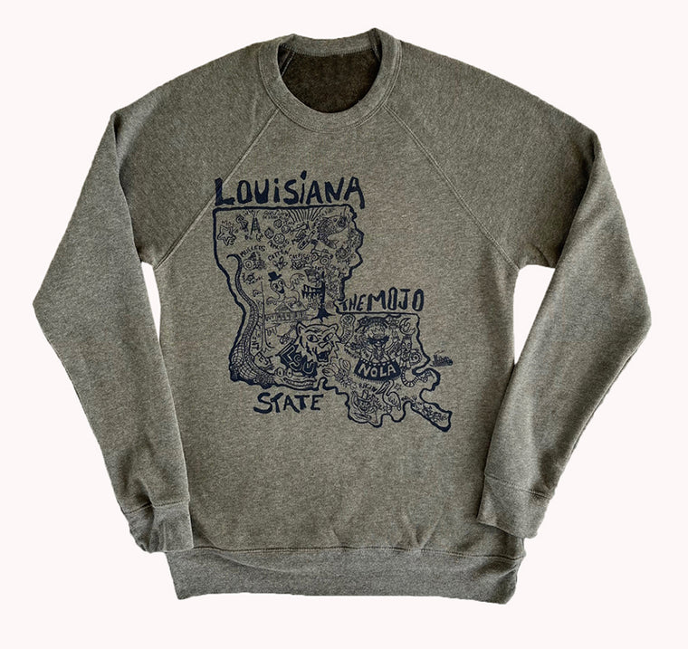 Louisiana Map Sweat